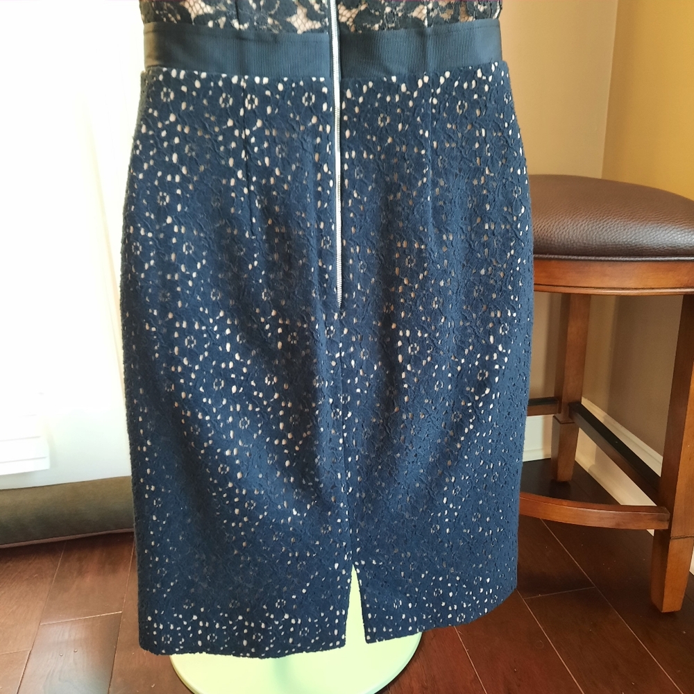 BCBGMaxAzria Alice Lace Black and Tan Dress - Picture 3 of 9